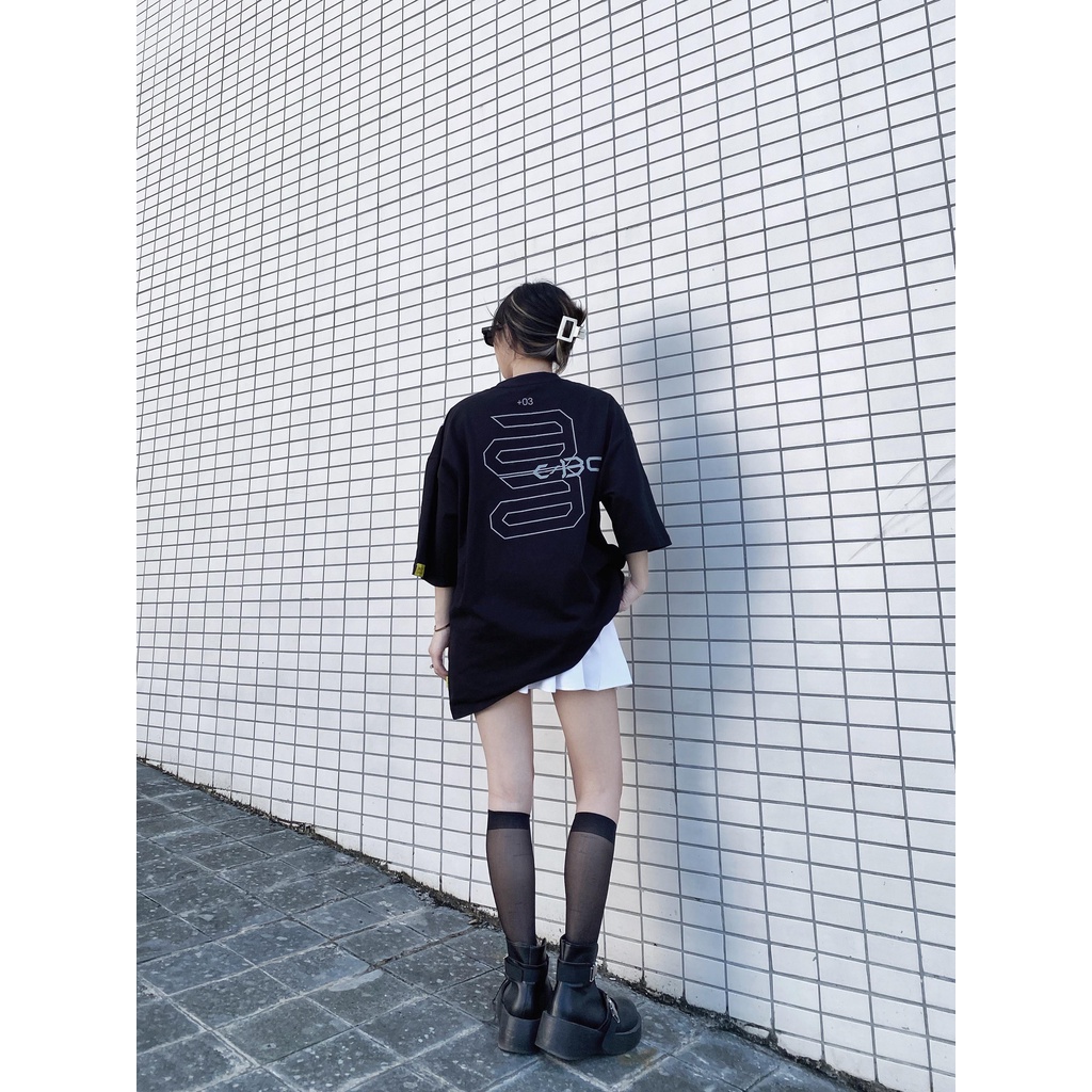 Áo Thun BOO Unisex Dáng Oversize Cá Tính In Hình BOOLAAB Phản Quang