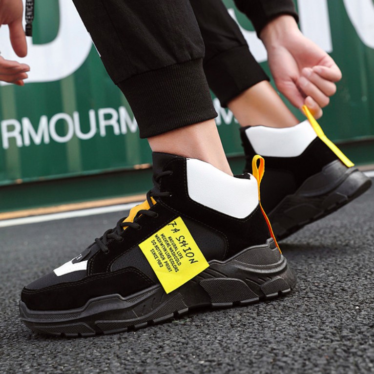 Giày sneaker nam cao cổtăng chiều caoUlzzangboy, Tăng 7cm chiều cao với 2 màu đế trắng và đế đen cá tính Hot 2019 | BigBuy360 - bigbuy360.vn
