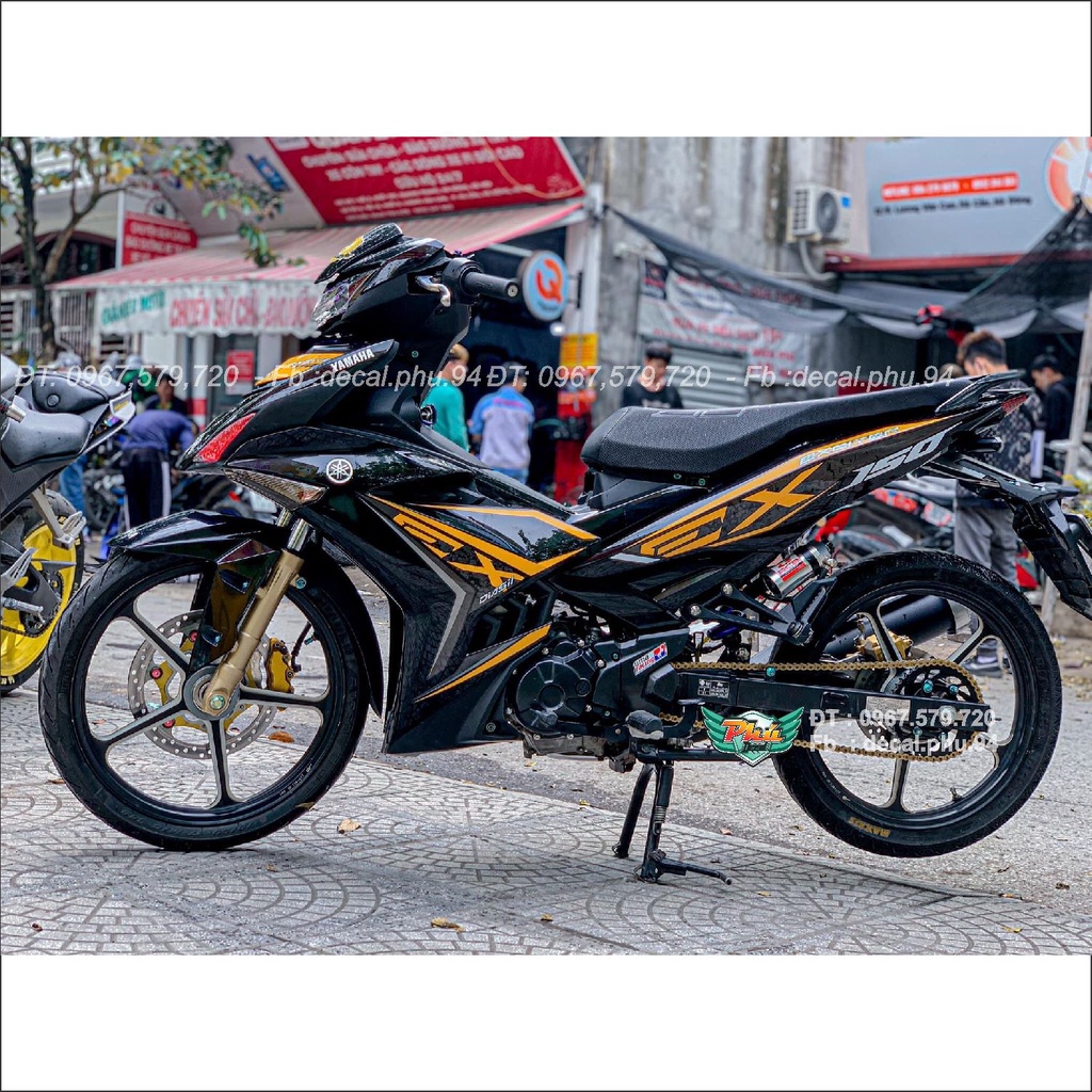 Tem rời xe Ex 150 Ex vàng đen (A)