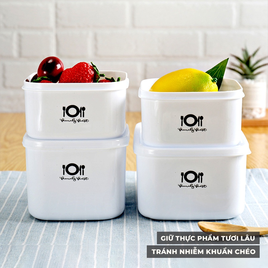 [SET 4 HỘP] Hộp nhựa đựng thực phẩm bảo quản thức ăn, Hộp trữ đông, Quay lò vi sóng HWP007