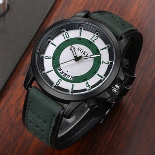 Đồng hồ dây da lộn thời trang Soki