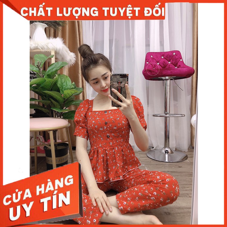 [Mã MIALUXURY giảm tới 30K đơn 99K] Đồ Bộ  Mặc Nhà Đẹp - Set Đồ Bộ Nữ Áo Đính Nút  MiA - M11