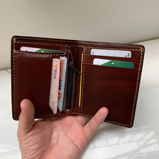 Ví nam classic dáng bifold nhỏ gọn - Màu màu nâu đất nam tính - Chất liệu da bò thật - Miễn phí khắc laser
