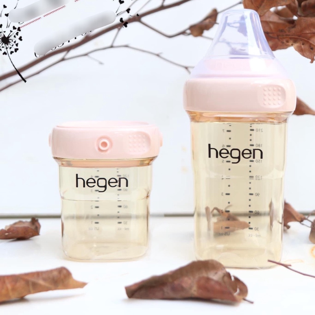 Bình sữa hegen 150ml  240ml 330ml cổ màu xanh- hồng- ghi chính hãng