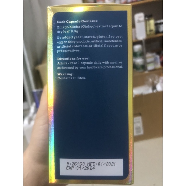 THỰC PHẨM BẢO VỆ SỨC KHỎE VIÊN UỐNG TĂNG TUẦN HOÀN NÃO VITATREE MAXI GINKGO 9500MG 60 VIÊN
