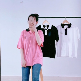 Áo thun polo thêu chữ hàn quốc_thun cotton_hình ảnh shop tự chụp
