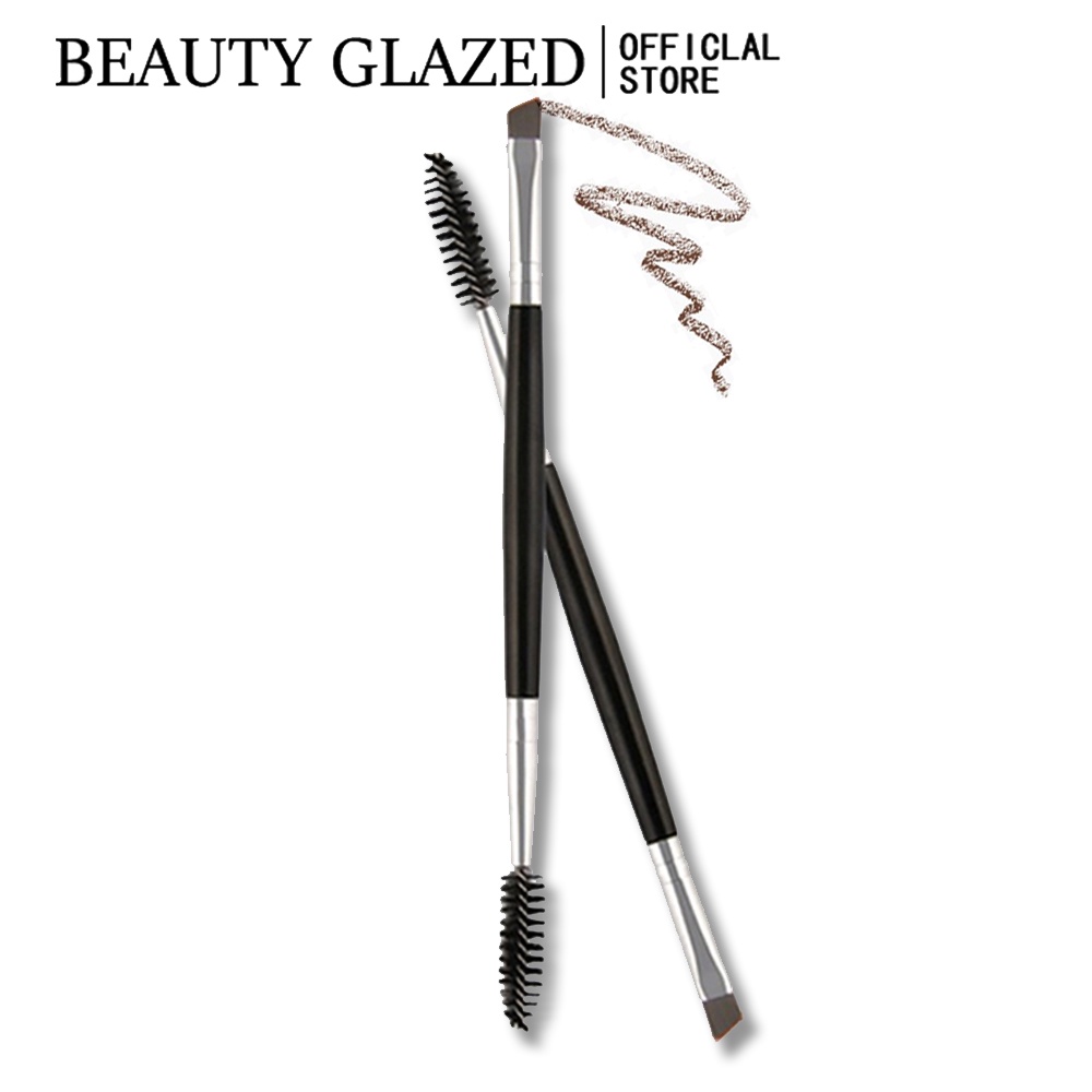 BEAUTY GLAZED Cọ trang điểm lông mày 2 đầu tiện lợi chuyên dùng