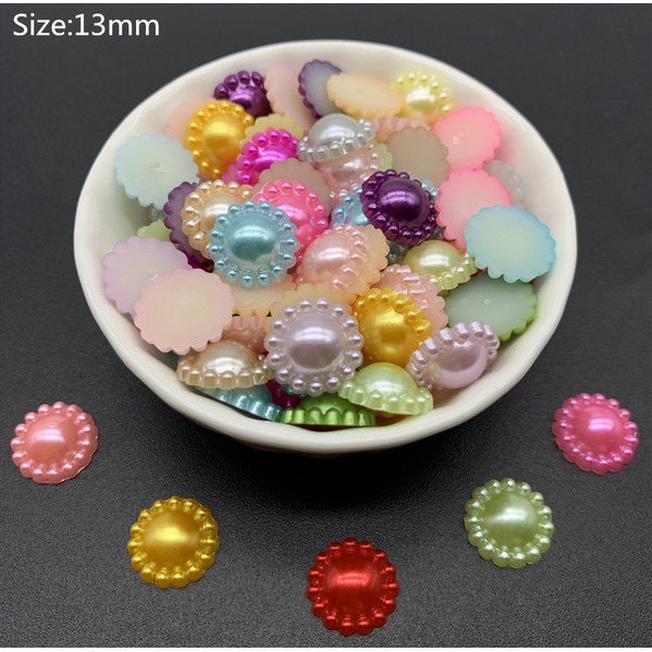 Set hạt nhựa giả ngọc trai nơ,hoa trang trí đồ thủ công