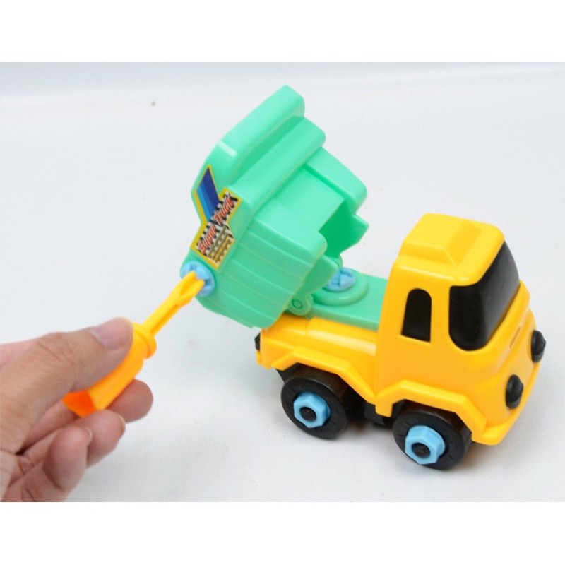 Bộ lắp ráp xe công trình và cứu hoả nhựa ABS loại đẹp cho bé No666