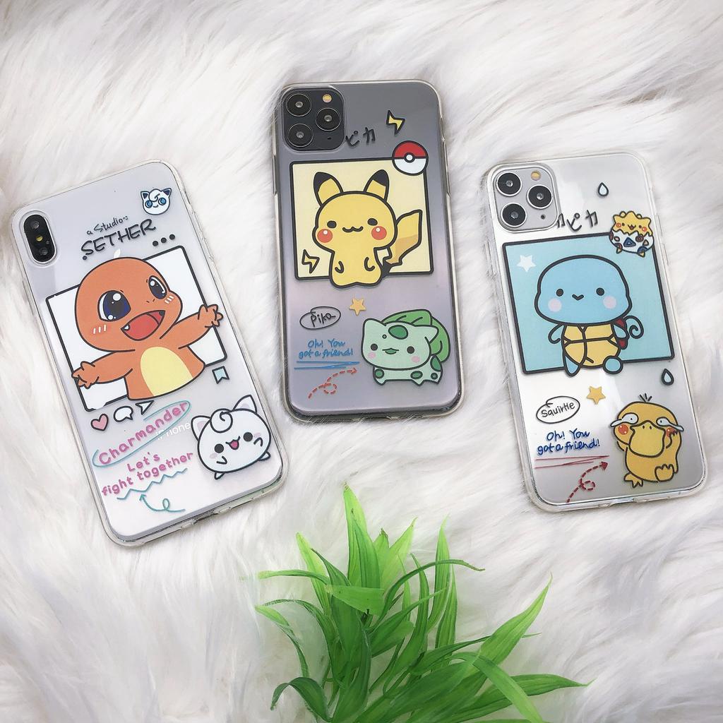 Ốp điện thoại họa tiết Pokemon 3 kiểu tùy chọn cho iPhone 11/11Pro/11pro Max XR XS XS MAX/6 7 8 Plus SE