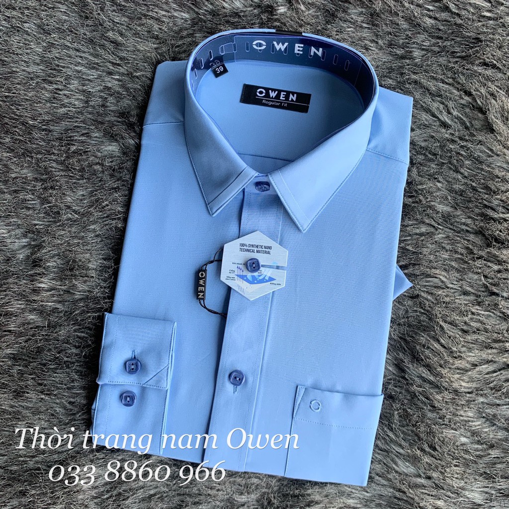 HOT XẢ HÀNG OWEN - Áo sơ mi dài tay Owen 100% nano không nhăn màu xanh dương AR 90654 . ↺ .new * * ⁸ new
