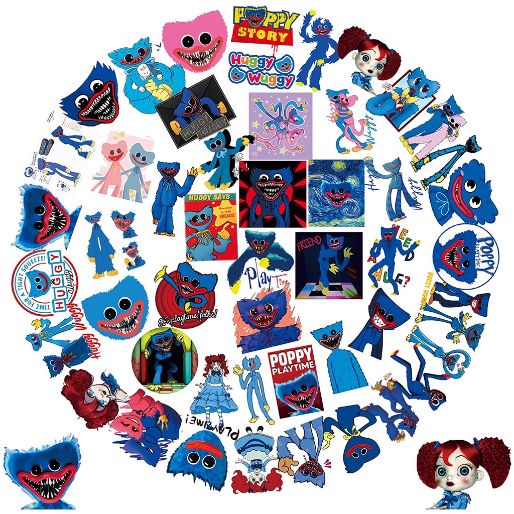 Sticker Hình dán Cartoon Huggy Wuggy Poppy Playtime Anime Game