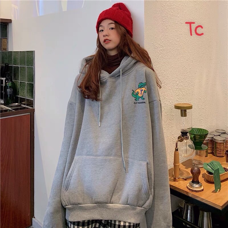 [Mã FAMARAL2 giảm 10K đơn 50K] Áo Hoodies Chất Nỉ Ngoại In HÌnh Cá Sấu UNISEX