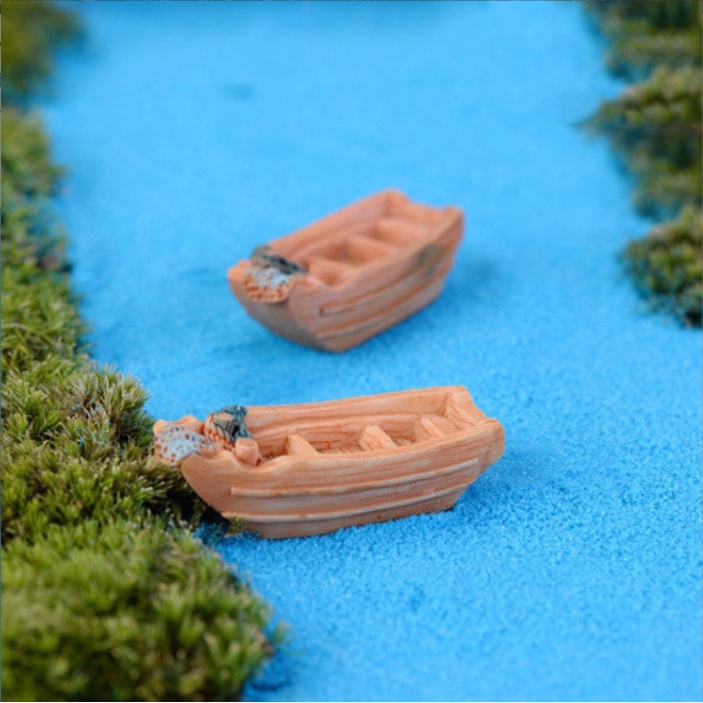 Mô hình xuồng ghe , thuyền gỗ dùng trang trí tiểu cảnh, terrarium, DIY