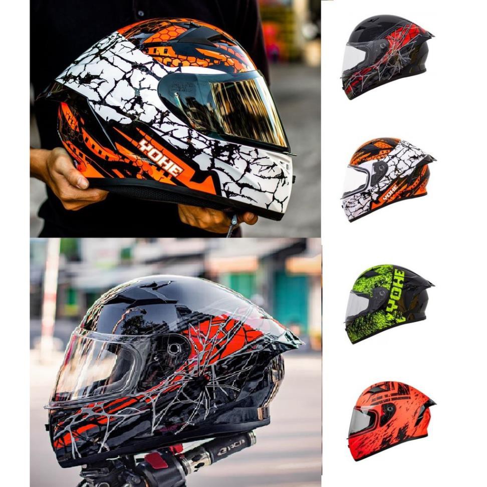 Mũ bảo hiểm Yohe Full.Face 978 Plus bản nâng cấp đuôi gió, mũ Phượt - nón bảo hiểm xe Motor. .