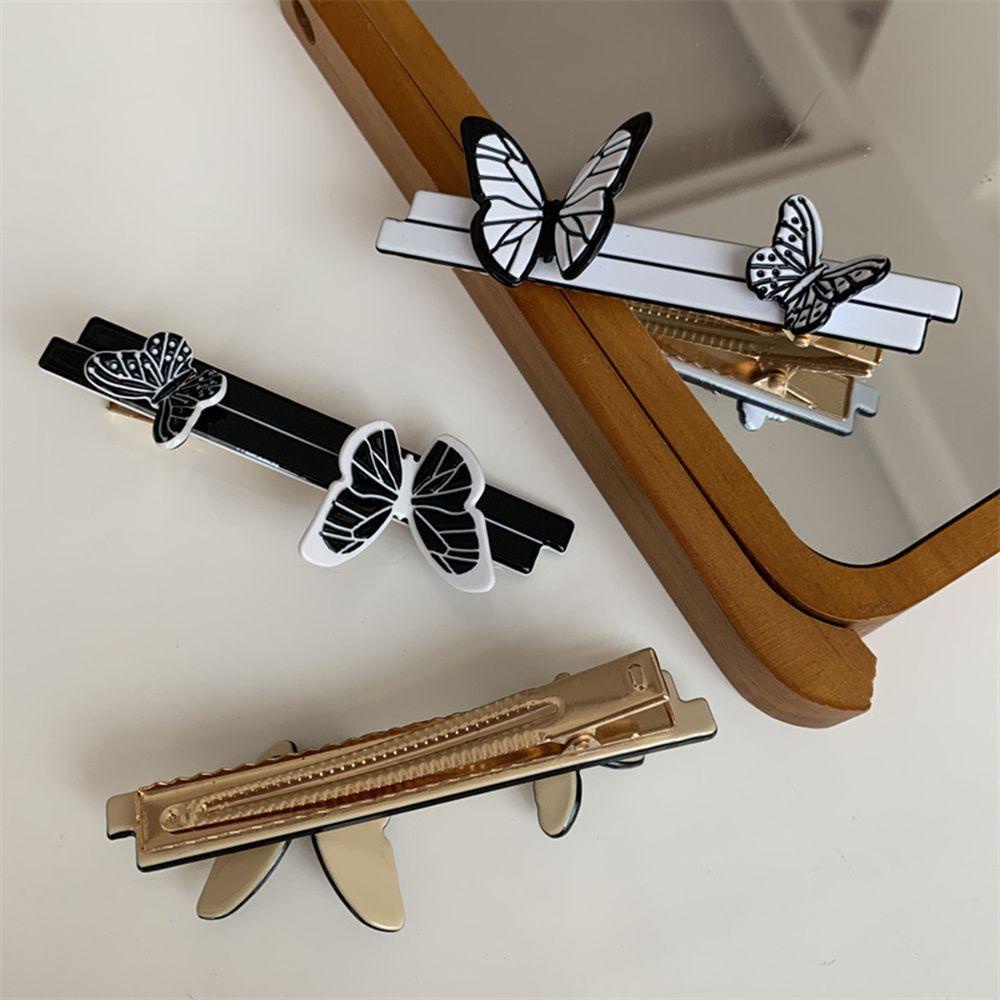 Kẹp Tóc Hình Bướm / Cá Mập Đơn Giản Phong Cách Retro Dành Cho Nữ