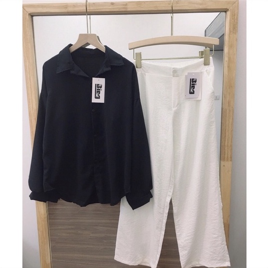 Áo Sơ Mi Trắng Dài Tay Nữ Chất Lụa Nhẹ Mát Form Oversize Siêu Xinh | BigBuy360 - bigbuy360.vn