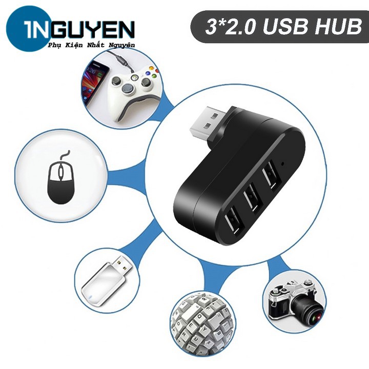 Hub Chia Cổng USB Mini Tiện Lợi tốc độ 2.0 | USB Chia Cổng