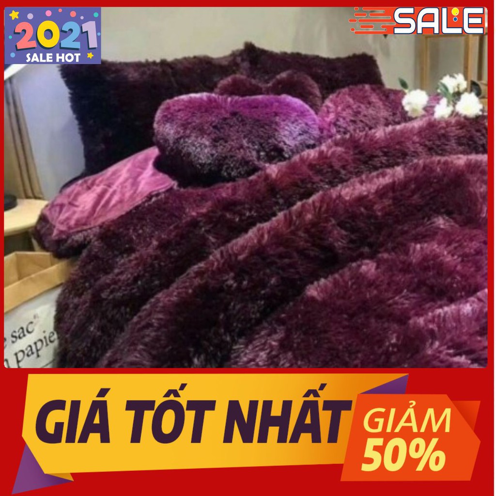 BỘ NỈ LÔNG NHUNG CHĂN GA GỐI 5 MÓN MÀU SỐ 55