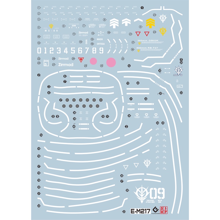 Decal nước dán mô hình MG HG RICKDOM / DOM các loại - Water Sticker