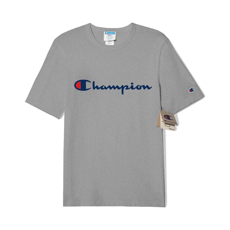 Áo Thun Tay Ngắn Cổ Tròn Dáng Rộng In Chữ Champion Thời Trang Cho Cặp Đôi