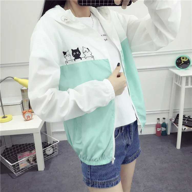 [S02] Áo khoát nữ gió dù 2 lớp chống nắng in hình mèo kitty siêu chất bao đẹp - M058 | BigBuy360 - bigbuy360.vn