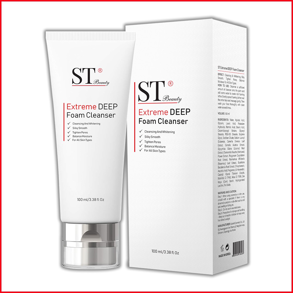 Sữa rửa mặt kềm dầu, ngăn ngừa mụn ST beauty cân bằng độ ẩm làm sạch thông thoáng lỗ chân lông 100ml Hàn Quốc