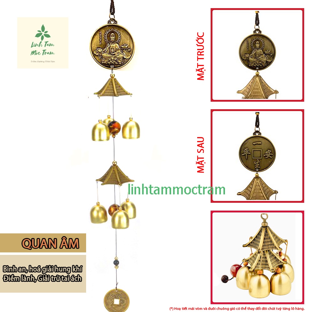Chuông gió phong thủy 2 tầng trang trí nhà cửa, chuông phong thủy chọn mẫu