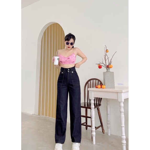 Quần culottes jean túi to 4 nút