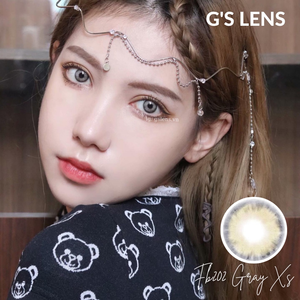 Kính Áp Tròng Xám Tây Style USA Không Giãn Tròng Size XS 14mm Có 0 Đến 6 Độ Cận Fb202 Gray