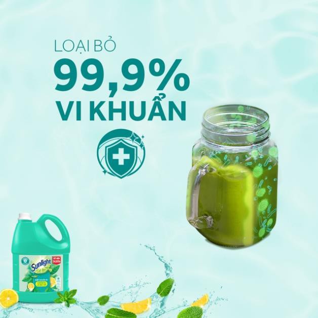 Nước rửa chén Sunlight Diệt Khuẩn chai 3.6kg (MỚI)