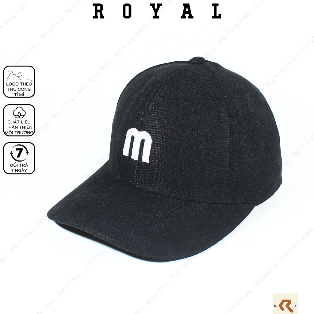 Mũ Lưỡi Trai Nón Lưỡi Trai Nam Nữ Nhung Mịn Hàn Quốc Thêu M Nón Kết - Royal Caps