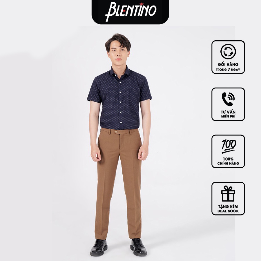Áo Sơ Mi Nam Tay Ngắn Công Sở Lich Lãm Blentino BSI05 Không Nhăn Cao Cấp