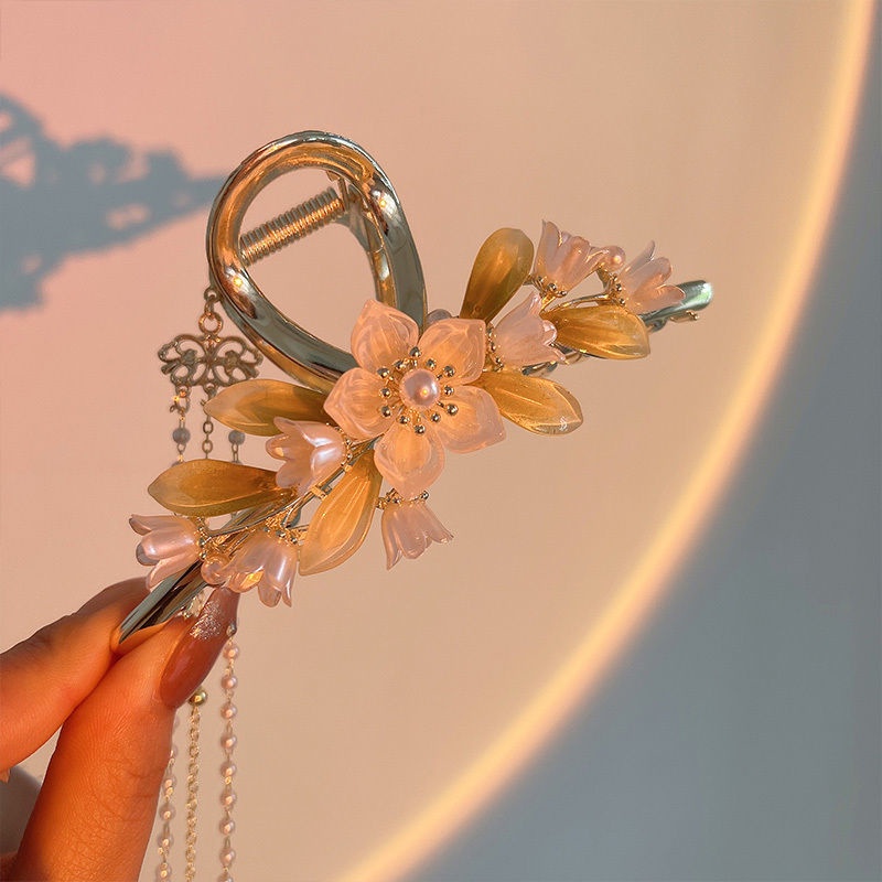 Kẹp Tóc Hình Hoa Màu Xanh Lá Xinh Xắn Thời Trang Mùa Hè Theo Phong Cách Hàn