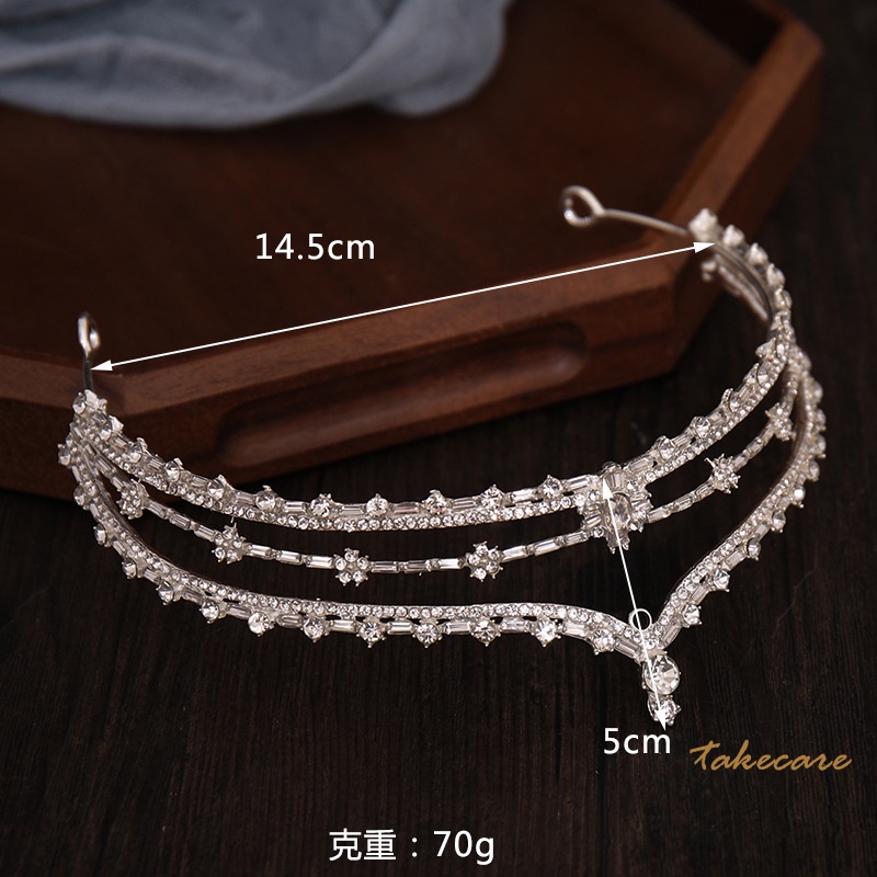 Vương miện đính đá giả sang trọng cho cô dâu