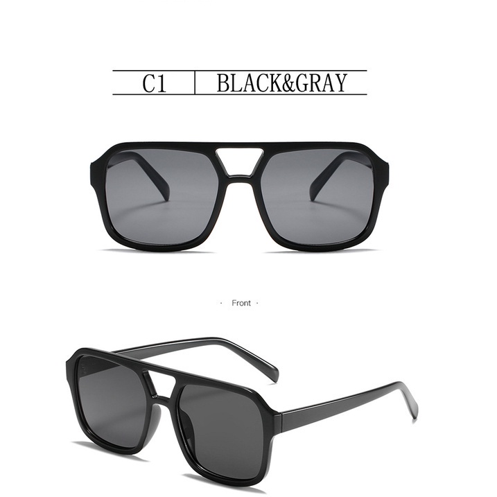 Kính Mát Thời Trang Tròng Đôi Tròng Màu Vàng Chống Tia UV400 JP5 Cho Nữ