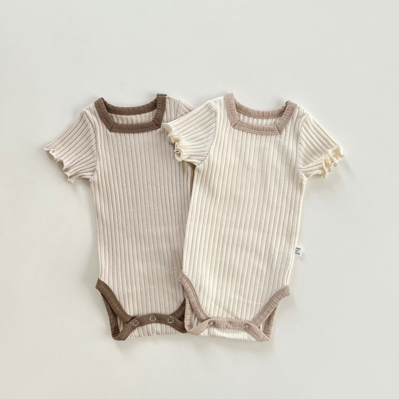 Bộ Áo Liền Quần Ngắn Tay Vải Cotton Thời Trang Mùa Hè Cho Bé Sơ Sinh