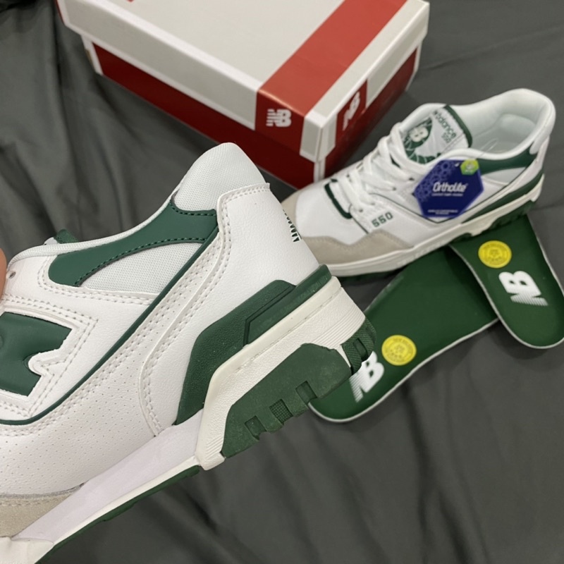 Giày NEW BALANCE 550 "white Green", Giày nb 550 Phối màu xanh đen cao cấp - NB550