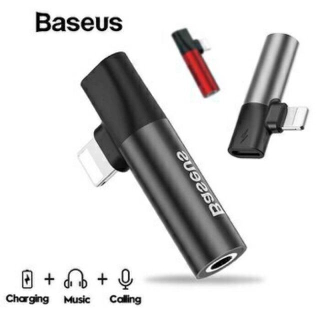 Cáp Baseus L43 - Jack chuyển Lightning sang Audio 3.5mm kèm cổng sạc