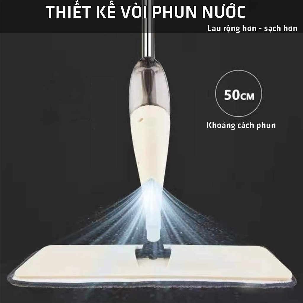 Chổi lau nhà Aurora phun nước, tự vắt xoay 360 độ