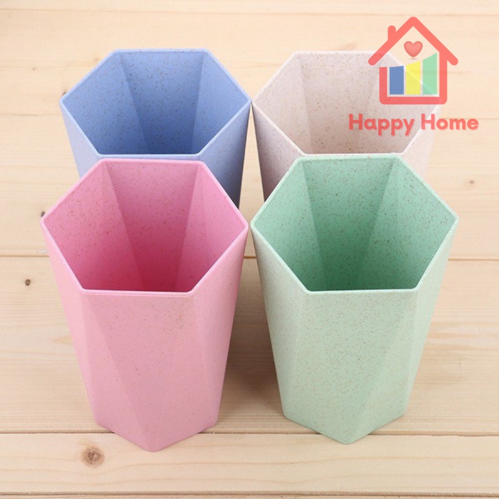 Cốc đánh răng, ly uống nước cho bé bằng nhựa lúa mạch Happy Home