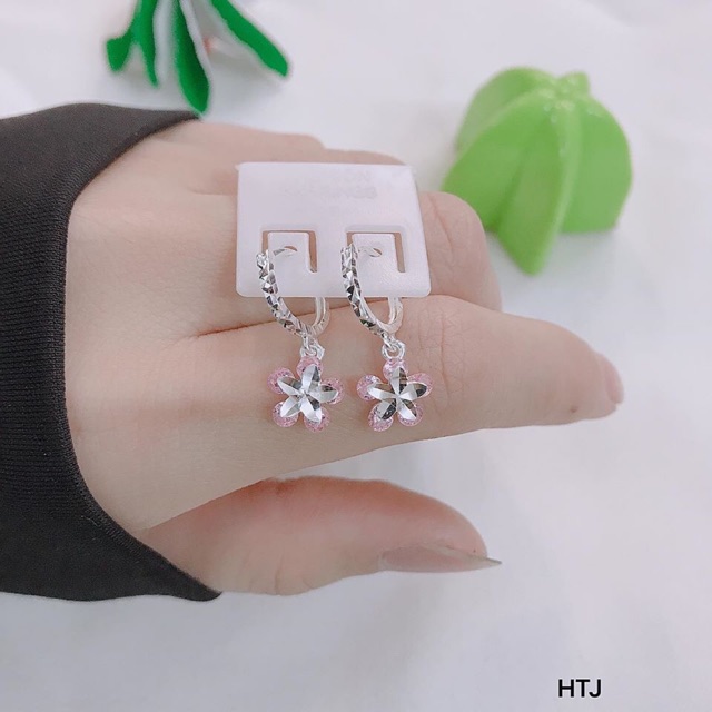 BÔNG TAI KHOEN TRÒN MẶT HOA - TRANG SỨC BẠC