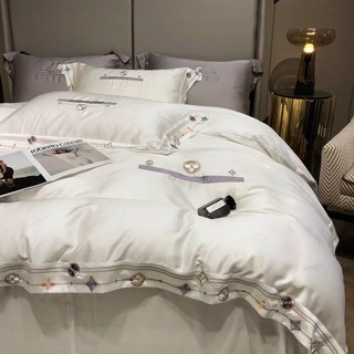 Chăn Ga Tencel Wonderful 120s thêu viền cao cấp sang chảnh