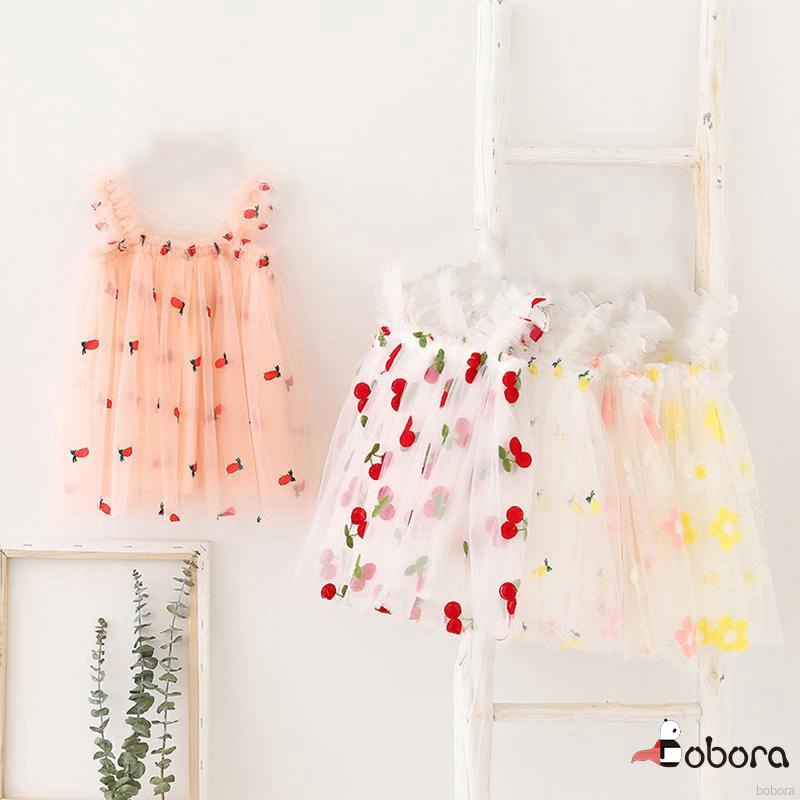 Đầm Bé Gái Thêu Hoa