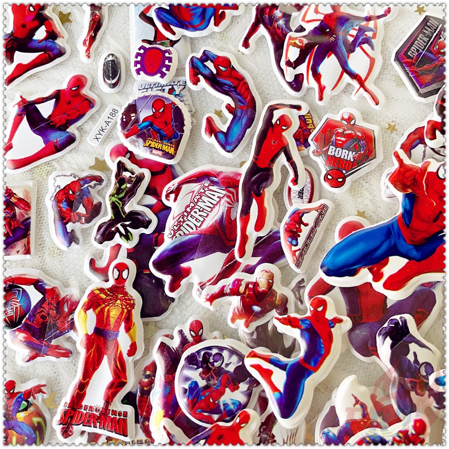❀ Miếng Dán Trang Trí Hình Người Nhện Marvel Q-1 DIY ❀ 1 Miếng Dán Bong Bóng 3D Bằng PVC Chống Nước