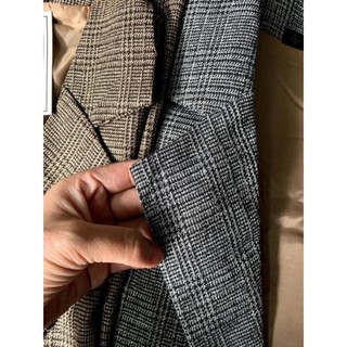 Blazer kẻ caro 2 màu ghi-nâu