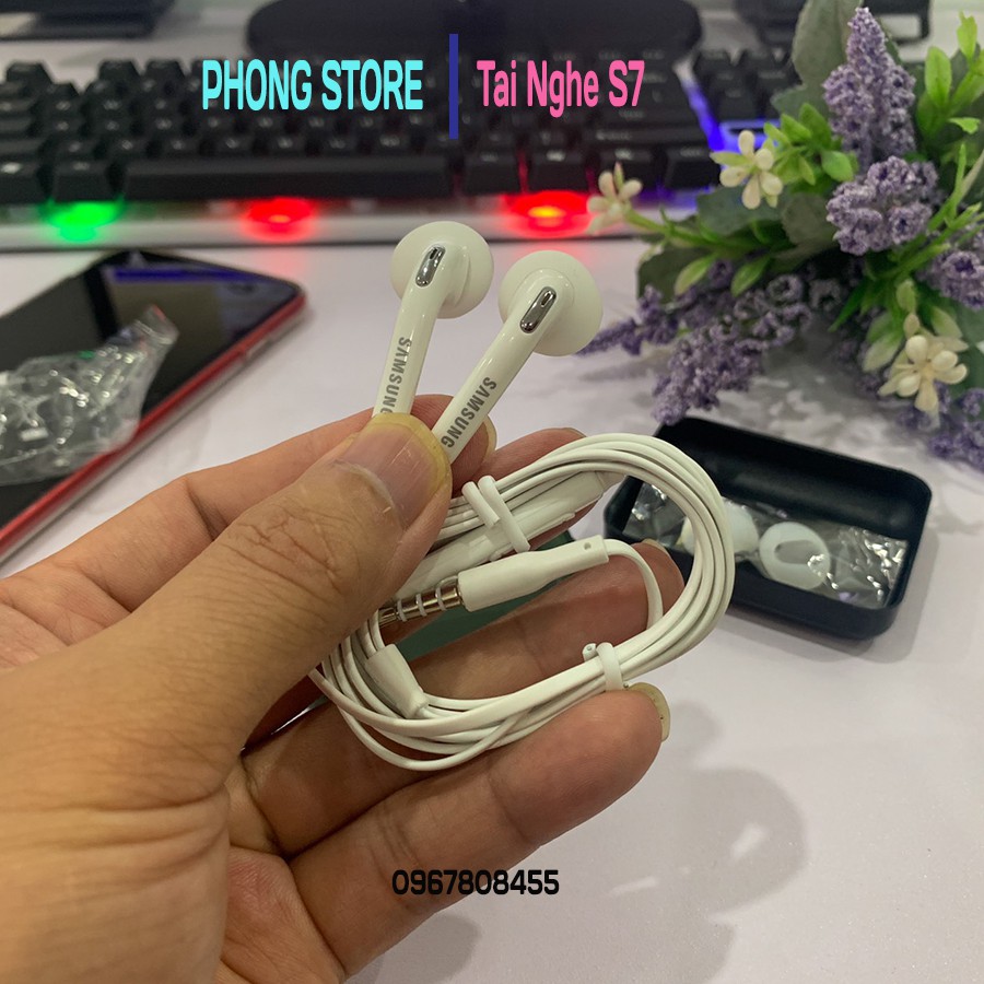 Tai nghe nhét tai s7, s7edge, S6, Note5. tai nghe dây chân tròn 3.5mm âm bass chất rõ ràng full box- Phong Store
