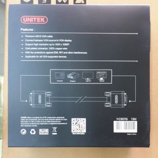 Cáp VGA 15m unitekY-C507G