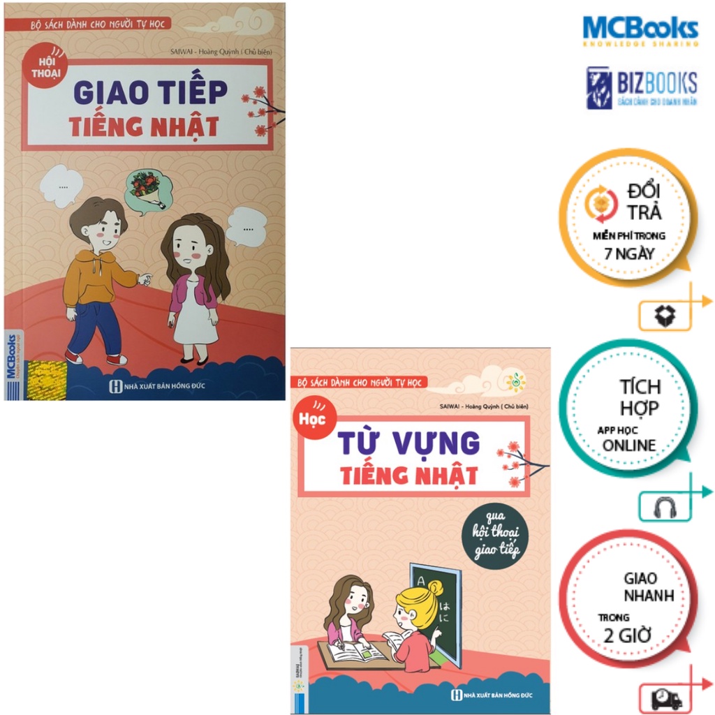 Sách - Combo 2 Cuốn Học Từ Vựng tiếng Nhật qua Hội thoại giao tiếp + Hội Thoại Giao Tiếp Tiếng Nhật (Học trên App)
