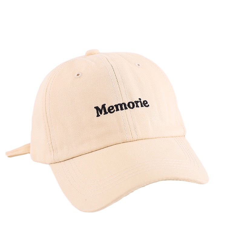 Mũ lưỡi trai HAZIN chất liệu vải kaki bền đẹp thêu chữ Memorie cao cấp form chuẩn phong cách nón kết thời trang